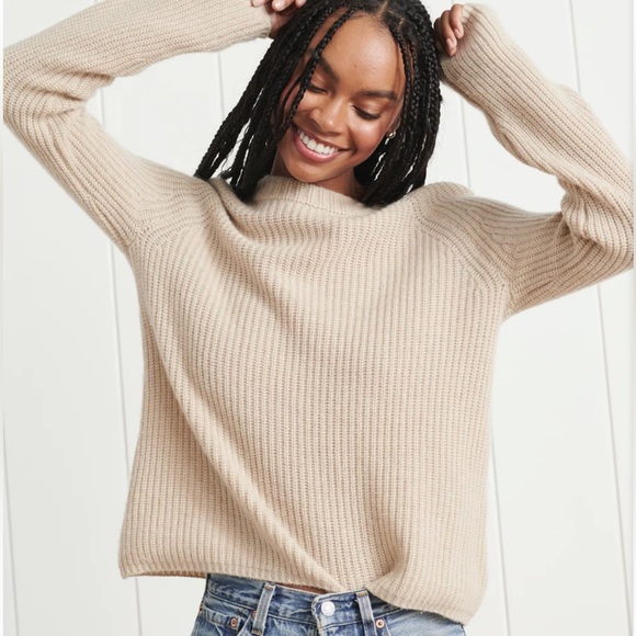 Jenni Kayne Cashmere Fisherman Sweater Oatmeal XXL - Picture 4 of 16